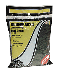 Woodland Scenics 137 Underbrush Clump-Foliage  18 cu.in. -- Dark Green A Scale