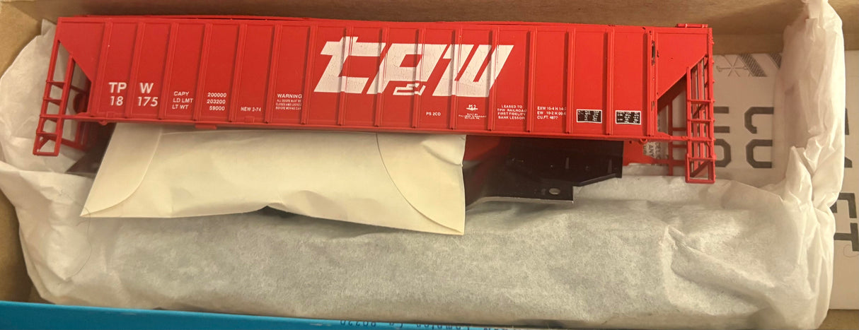 Bev-Bel 1964 54' P.S. Ribside Hopper TPW Toledo, Peoria & Western #18175 HO Scale