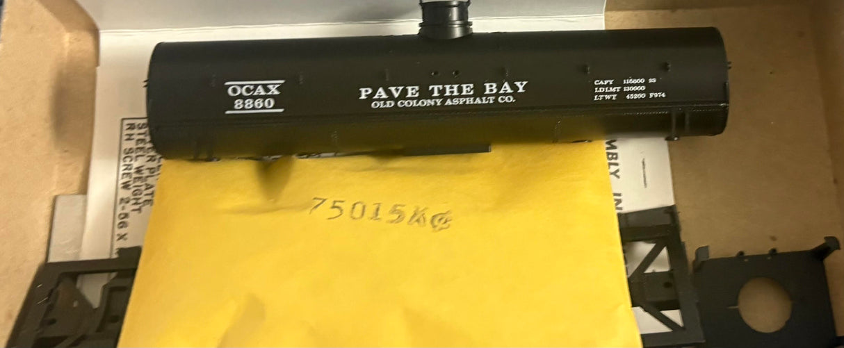 Bev-Bel 2287 42' Chemical Tank Car OCAX Old Colony Asphalt Co. #8860 HO Scale