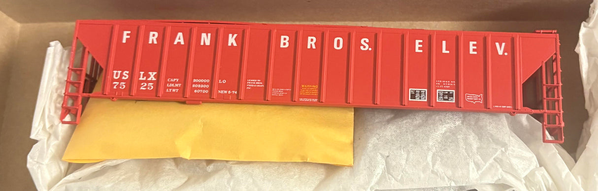 Bev-Bel 2349-1 54' P.S. Ribside Hopper USLX - Frank Brothers #7525 HO Scale