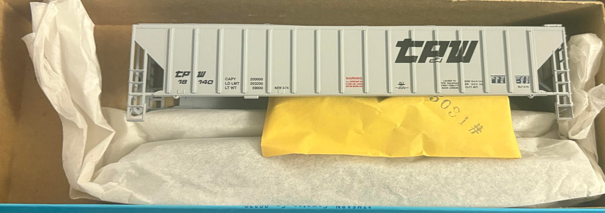 Bev-Bel 1950 54' P.S. Ribside Hopper TPW Toledo, Peoria & Western #18140 HO Scale