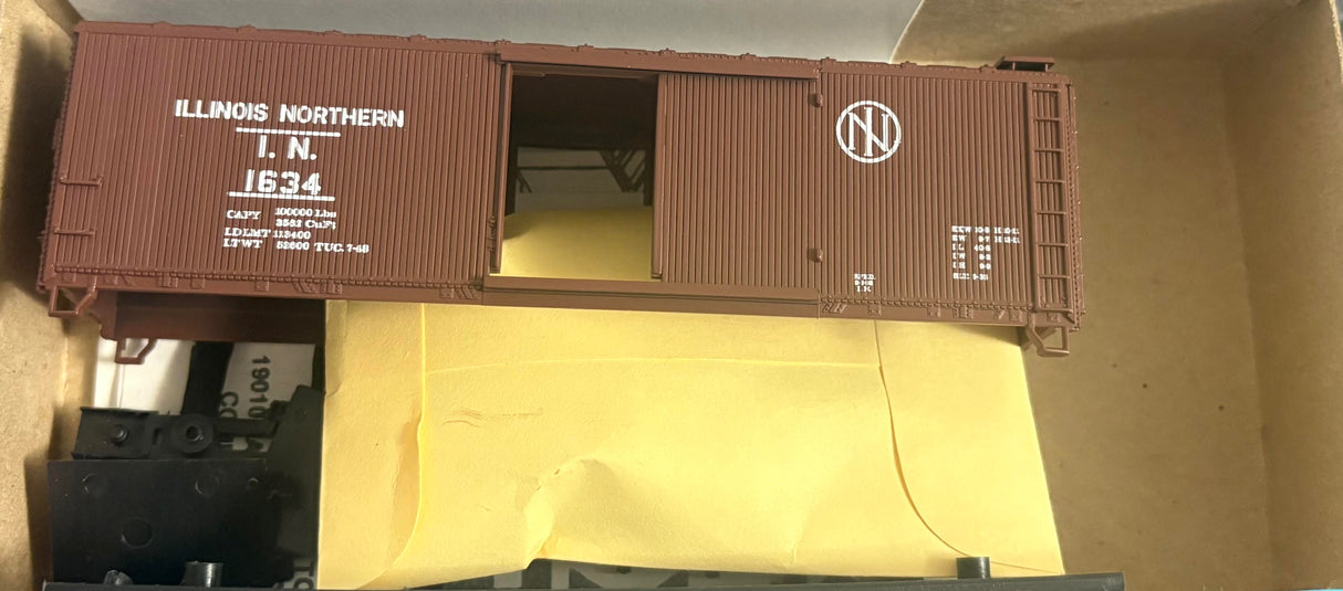 Bev-Bel 2393 40' Woodside Single-Door Boxcar I.N. Illinois Northern #1634 HO Scale
