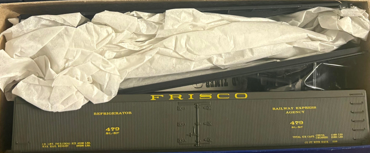 Bev-Bel 4914 50' Express Refrigerator Car SL-SF Frisco #479 HO Scale