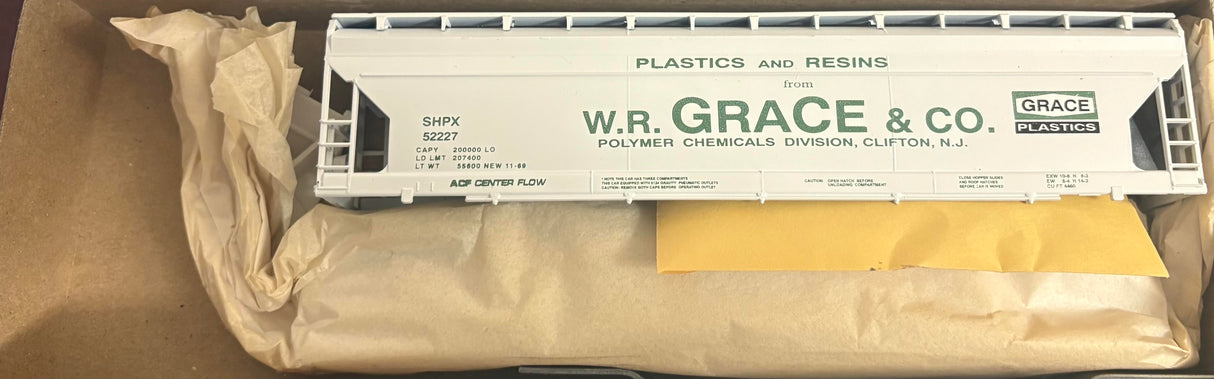 Bev-Bel 1970 54' P.S. Ribside Hopper SHPX-W.R. Grace & Co. #52227 HO Scale