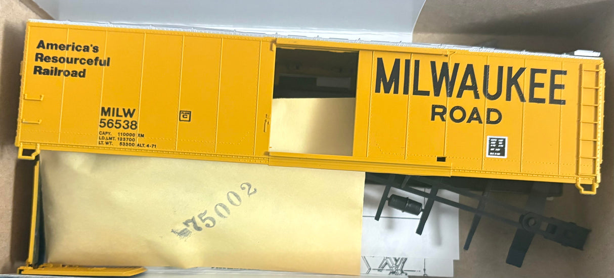 Bev-Bel 1976-2 50' Steel Single-Door Boxcar MILW Milwaukee Road #56538 HO Scale