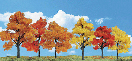 Woodland Scenics 3540 Woodland Classic Trees(R) Ready Made - Harvest Blaze -- 1-1/4 to 3"  3.1 to 7.6cm Tall pkg(9) A Scale