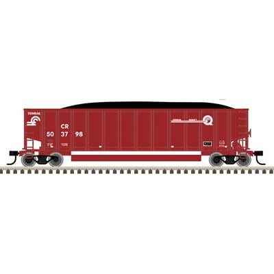 Atlas 20007715 Aluminum Coal Gondola 3 pack - Ready to Run -- Conrail #503795, 504155, 504257 (Boxcar Red, Quality Logo) HO Scale