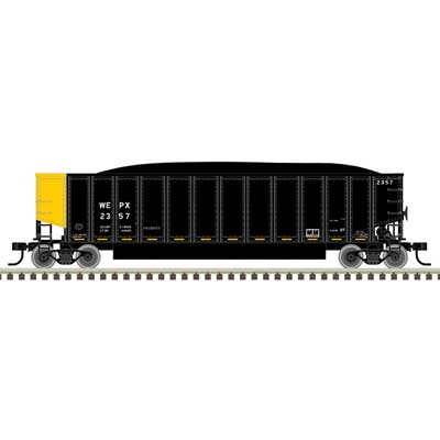 Atlas 20007727 Aluminum Coal Gondola 3 pack - Ready to Run -- Wisconsin Electric Power WEPX #2119, 2280, 2350 (black, yellow) HO Scale
