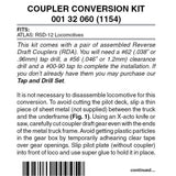 Micro Trains 00132060 1154 Locomotive Coupler Conversion Kits w/Pilot Face -- Atlas RSD12 (black pilot) N Scale