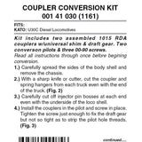 00141030 MICRO TRAINS / 001 41 030 COUPLER CONVERSION KIT (1161) N SCALE KATO U30C