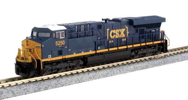 Kato 176-8948 GE ES44AC GEVO CSX #5293 (blue, yellow, Boxcar Logo) Standard DC N Scale