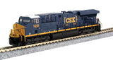 Kato 176-8948 GE ES44AC GEVO CSX #5293 (blue, yellow, Boxcar Logo) Standard DC N Scale