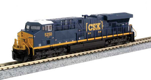 Kato 176-8948 GE ES44AC GEVO CSX #5293 (blue, yellow, Boxcar Logo) Standard DC N Scale