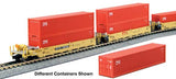 KATO 1066213 Gunderson MAXI-I 5-Unit Container Well Car w/40' Containers - TTX #759368 (yellow, red logo) & Yang Ming Containers (gray) N Scale