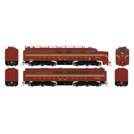Rapido 23532 ALCO PA PB Set PRR - Pennsylvania Railroad #5754, 5754B (5-Stripe; Tuscan, gold; Trainphone Antenna) w/LokSound & DCC HO Scale