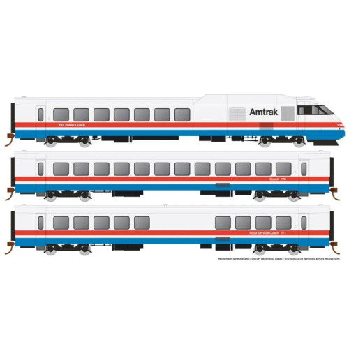 Rapido 25502 RTL Turboliner 5 Car set (DCC/Sound) - Set #3 - Phase III Early w/LokSound & DCC HO Scale