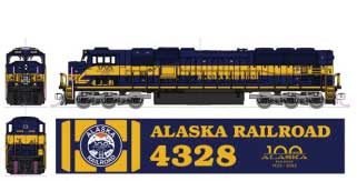 Kato 176-6412 SD70MAC Alaska Railroad #4328 100 Years (Anniversary, blue, yellow) Standard DC N Scale