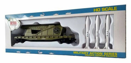 Rock Island Hobby RIH032180 HO Scale US Army Missile Launch Car with Missiles 032180