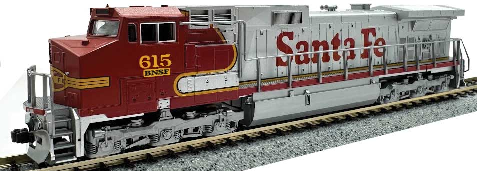 Kato 1763515 GE C44-9W - Standard DC -- BNSF Railway #615 (Ex-ATSF