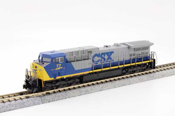 Kato 176-7043 GE AC4400CW CSX #77 (YN1, gray, blue, yellow) Standard DC N Scale