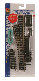 Life Like 3002 & 3003 1 Right Hand and 1 Left Hand Remote Controlled 18" Radius Turnout Code 100 Nickle Silver HO Scale