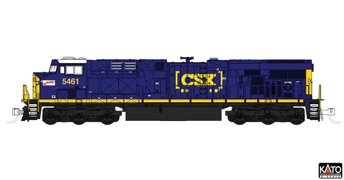 Kato 1768963DCC GE ES44AC GEVO - DCC -- CSX #5461 (blue, yellow, Boxca ...