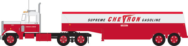 Trainworx 55120 Chevron Supreme Gasoline - Peterbilt 351 Tractor w/32' Tank Trailer - Assembled  (SCALE=N)  PART #744-55120