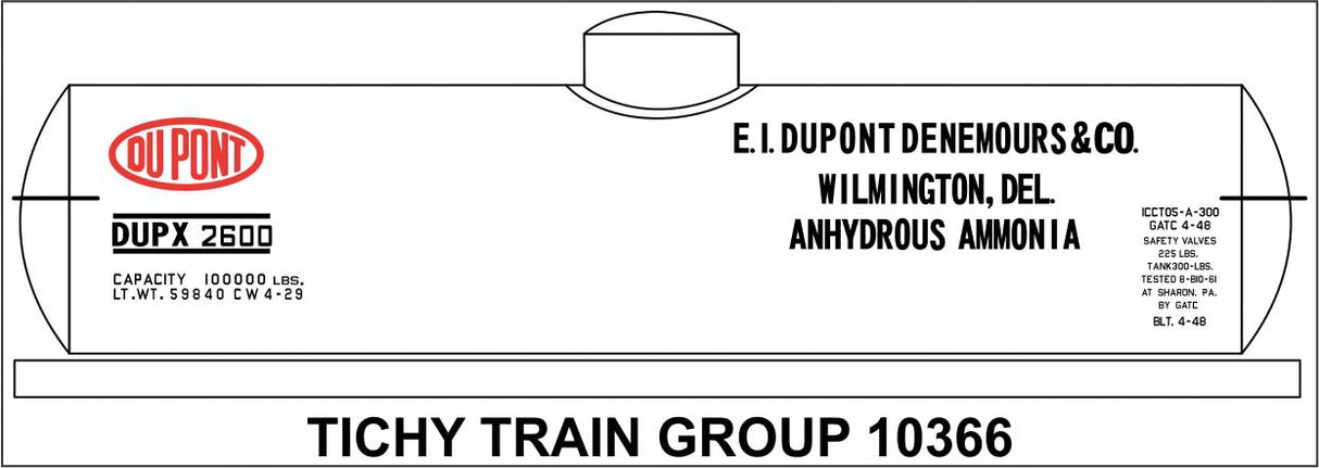 Image for 293-10366N Dupont Chemical Tank Car