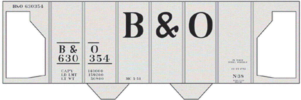 Image for 293-10070 B&O N-38 Hopper Car