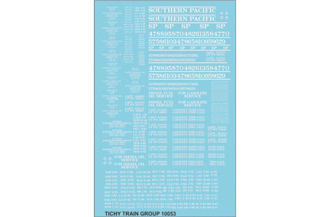 Image for 293-10053 SP RR Tank Car white Lttr