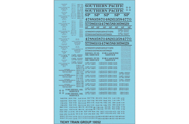 Image for 293-10052 SP RR Tank Car black Lttr