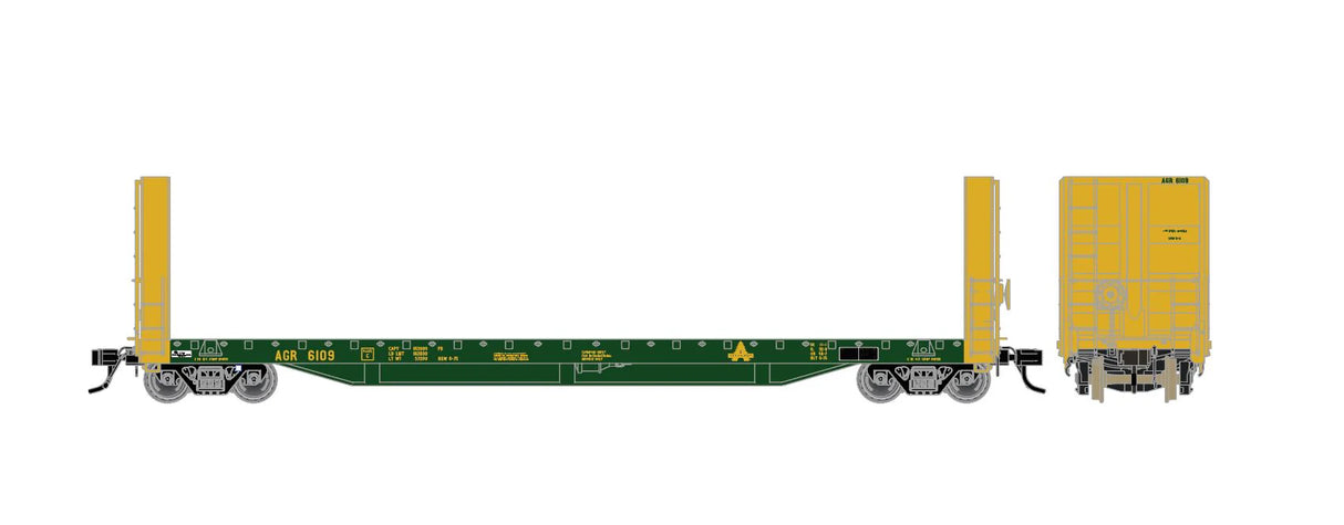 HomeShops HFF-007-003 AGR 6132 - HO-Scale Allagash Atlas 51'6" Bulkhead Flatcar