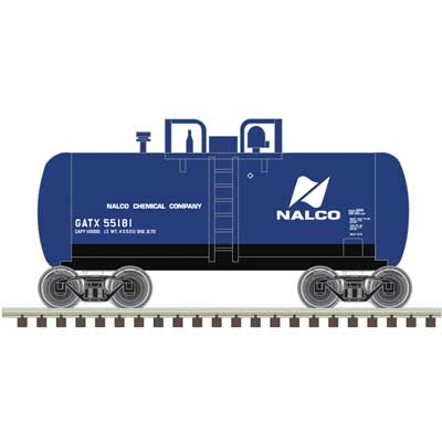 Atlas 50006888 28' Beer Can Shorty Tank Car - Ready to Run -- Nalco GATX #55182 (blue, white) N Scale