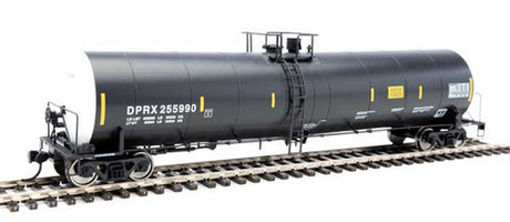 Walthers Mainline 910-1262 Trinity 25,000-Gallon Tank Car PBF Holding Co. DPRX #255990 (black, white, yellow conspicuity stripes) HO Scale