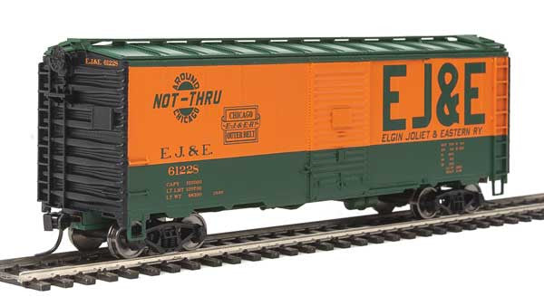 Walthers 910-1323 40' ARR Boxcar Elgin, Joliet & Eastern #61228 (orange, green; "Around Not-Thru Chicago" Logo) HO Scale