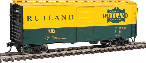 Walthers Mainline 910-1416 40' PS-1 Boxcar Rutland #105 (green, yellow, large name, Green Mt. Gateway logo) HO Scale