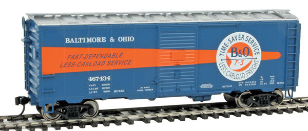 Walthers Mainline 910-1688 40' AAR Boxcar B&O Baltimore & Ohio #467434 (LCL Scheme; blue, orange) HO Scale