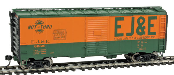 Walthers Mainline 910-1694 40' AAR Boxcar Elgin, Joliet & Eastern #61229 (orange, green; Large EJ&E, Not Thru Slogan) HO Scale