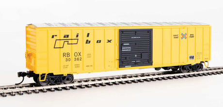 Walthers 910-1866c 50' ACF Exterior Post Boxcar Railbox #30362 (yellow, Black Door; Small Logo, Slogan) HO Scale