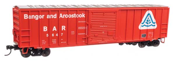 Walthers 910-1877 50' ACF Exterior Post Boxcar Bangor & Aroostook BAR #5647 (red, white) HO Scale