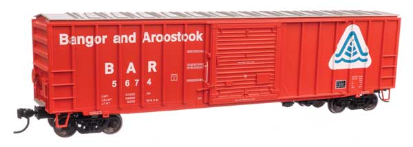 Walthers 910-1878 50' ACF Exterior Post Boxcar Bangor & Aroostook BAR #5674 (red, white) HO Scale