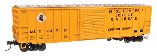 Walthers 910-1885 50' ACF Exterior Post Boxcar Mississippi Export Railroad MSE #836 (yellow, black, white) HO Scale