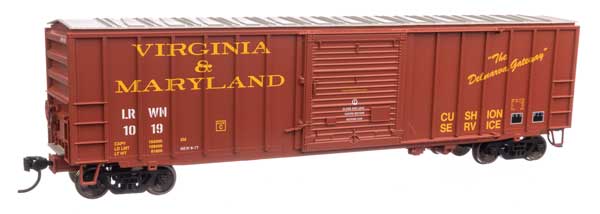 Walthers 910-1899 50' ACF Exterior Post Boxcar Virginia & Maryland LRWN #1019 (brown, yellow, white) HO Scale