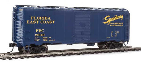 Walthers Mainline 2716 40' AAR Modified 1937 Boxcar Florida East Coast #21049 (blue, yellow; Speedway to America's Playground) HO Scale