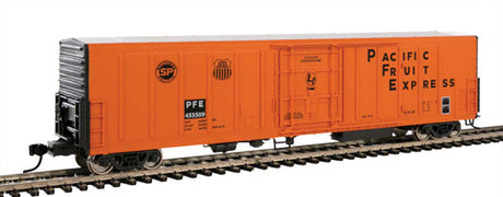 Walthers 910-3963 57' Mechanical Reefer - Pacific Fruit Express #455998 (orange, black, white) HO Scale