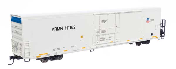 Walthers 910-4132 72' Modern Refrigerator Boxcar UP Union Pacific ARMN #111162 white, high reporting mark, shield & slogan HO Scale