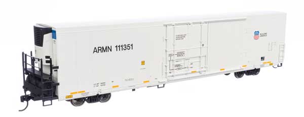 Walthers 910-4135 72' Modern Refrigerator Boxcar UP Union Pacific ARMN #111351 white, high reporting mark, shield & slogan HO Scale