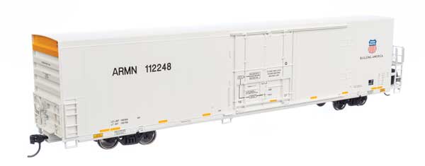 Walthers 910-4159 72' Modern Refrigerator Boxcar UP Union Pacific ARMN #112248 white, high reporting mark, shield & slogan HO Scale