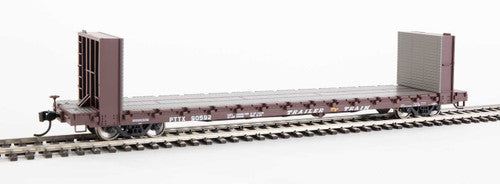 Walthers 910-5817 60' Pullman-Standard Bulkhead Flatcar (48' IL) PTTX - Trailer-Train #90592 (brown) HO Scale