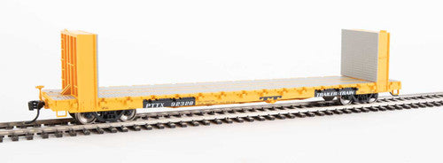 Walthers 910-5821 60' Pullman-Standard Bulkhead Flatcar (48' IL) PTTX - Trailer-Train #92328 (yellow) HO Scale